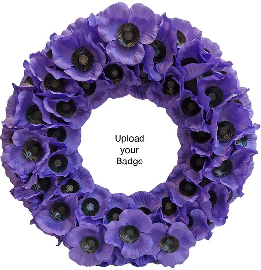 No. 2 Purple Wreath (17", Upload Your Own Badge)