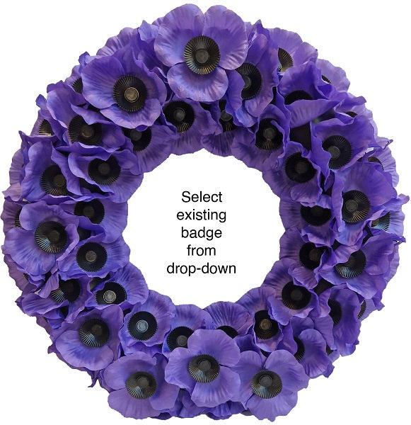 No. 2 Purple Wreath Animals in Service (17", Select Your Badge)